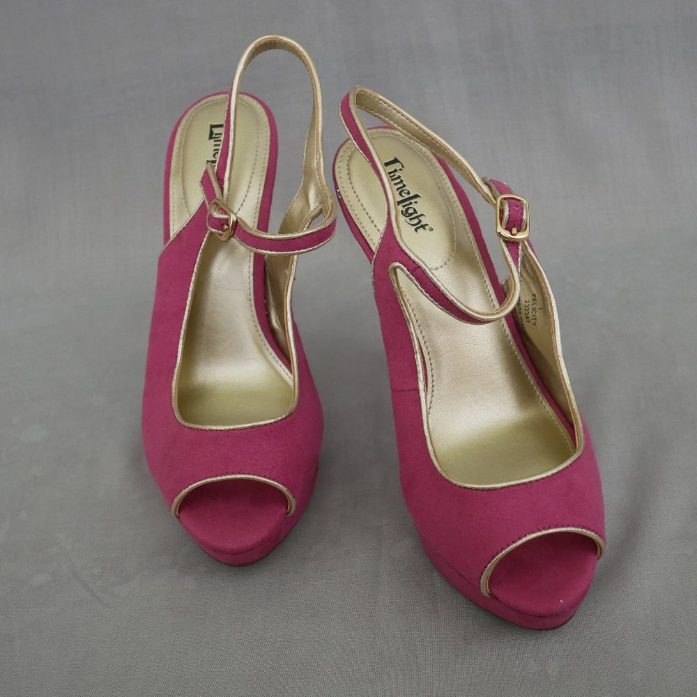 LimeLight  Felicity Pink with Gold Trim Heels